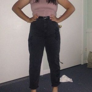 American eagle black mom jeans size 12
